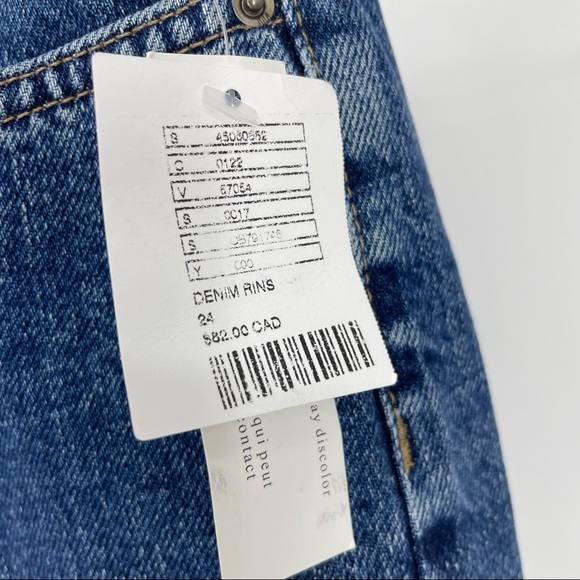 BDG NWT URBAN OUTFITTERS HIGH RISE BLUE BUTTON DOWN LEG JEANS 24 - Picture 6 of 10